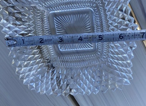 VINTAGE Federal Glass Square Ruffled Edge Bon Bon Candy Dish Imperial Diamond - Picture 8 of 8