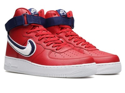 Nike Air Force 1 '07 LV8 High 806403-603 3D Chenille Swoosh RED sz 9.5 | eBay