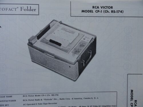 Original Sams Photofact Handbuch RCA VICTOR MODELL CP-1 (CH. RS-174) (507)