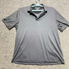 Greg Norman Shirt Mens XL Black Gray Striped ML75 Golf Polo Play Dry