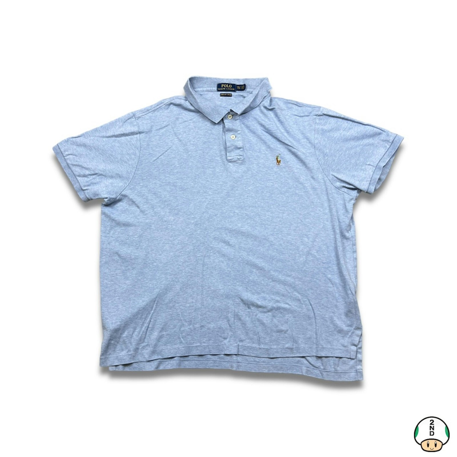 Polo Ralph Lauren camicia uomo 2XL blu pony cotone casual preppy manica corta