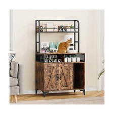 Cat Litter Box Enclosure with Shelf Storage, Hidden Litter Box Furniture, Lar...