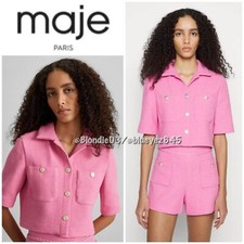 Maje “vapela” Cropped Tweed Jacket Fr40/us8