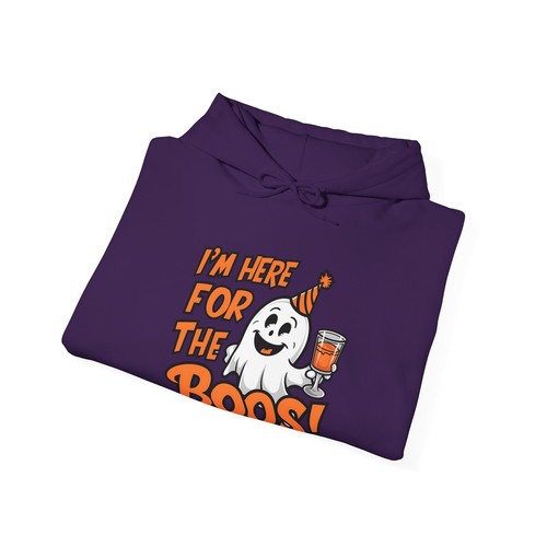 I'm Here For The Boos Funny Spooky Ghosts Halloween Fall Hoodie - Picture 28 of 36