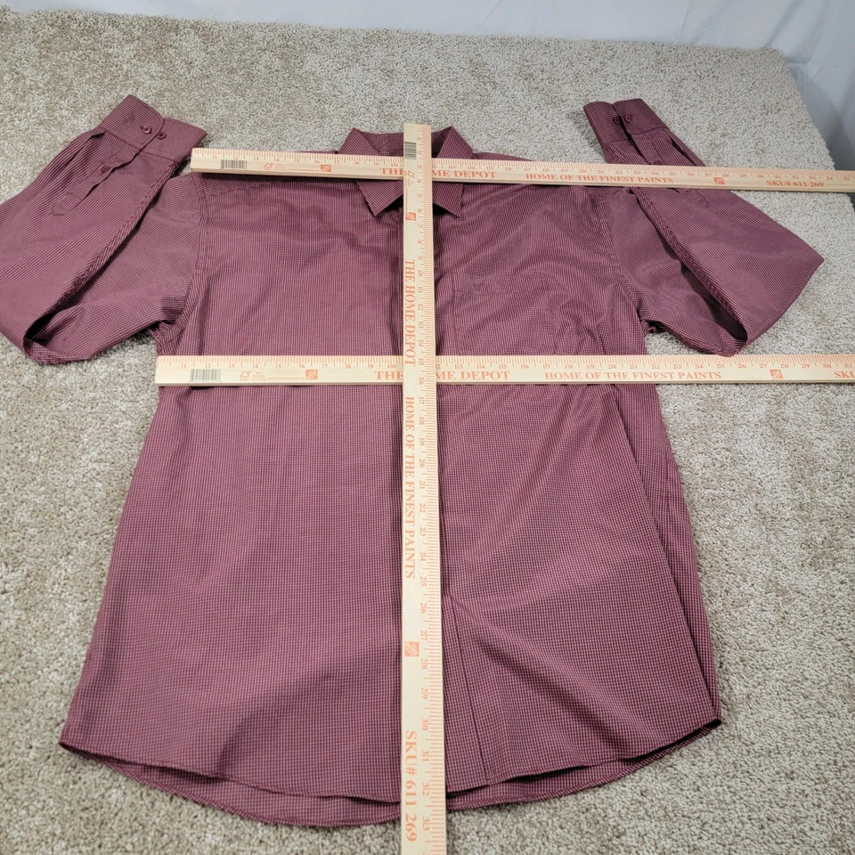 Camisa de Vestir Giorgio Armani Hombres Cuadros Abotonada L/S Hecha en Italia Talla 18.5 Foto 2 de 4