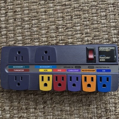 Monster Power Center AV800 Multi Colored Power Strip/Surge Protector Tested