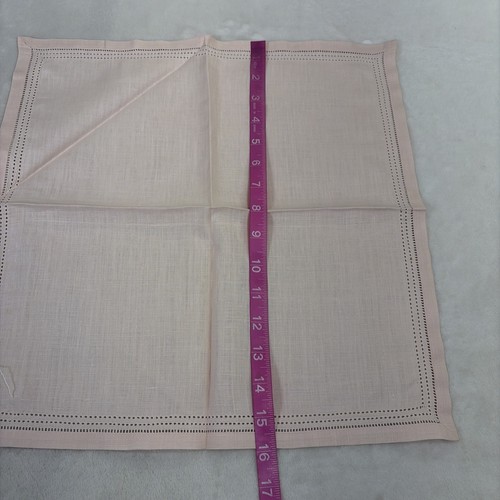 Set of 4 Vintage NOS Japanese Linen Light Pink Placemats, 11" x 17" + napkins - Picture 6 of 9