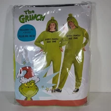 Dr. Seuss The Grinch Zipster Adult Couple Halloween Costume Size Plus XXL 48-52