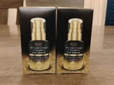 Lot of 2 CLEAR BEAUTY 24K Gold Collagen & Squalene Eye Serum 1 oz exp 12/27
