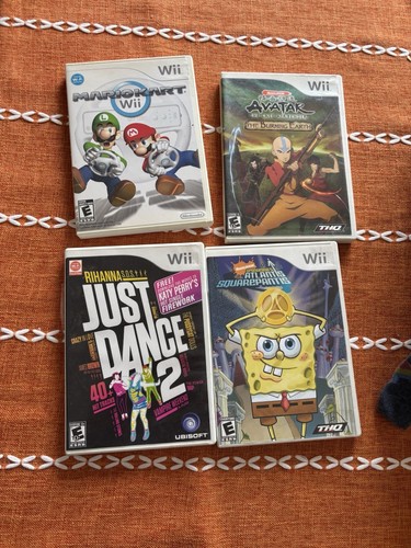 Wii Game Bundle: Mario Kart, Avatar, Just Dance 2, SpongeBob Atlantis