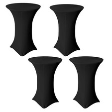 4 Pack 36x43 Inch Black Spandex Cocktail Table Covers, Cocktail Table Tablecl...