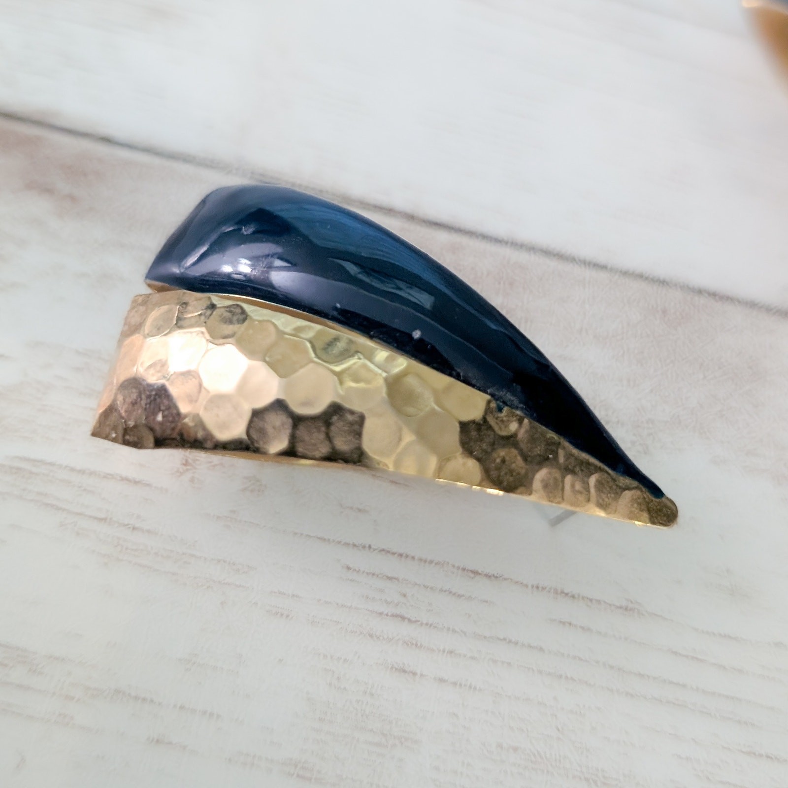 Vintage Stud Earrings Extra Large Statement Gold … - image 5