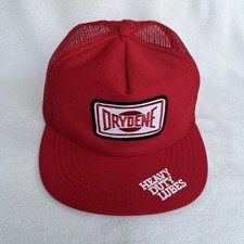 Drydene Hat Cap Snap Back Red Trucker Hat Mesh Made in USA Heavy Duty Lubes