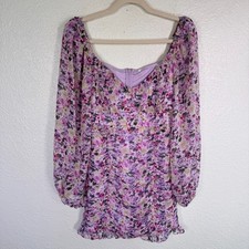 ASTR The Label Dress Womens Small Ruched Mini Floral Romantic Cottagecore Boho