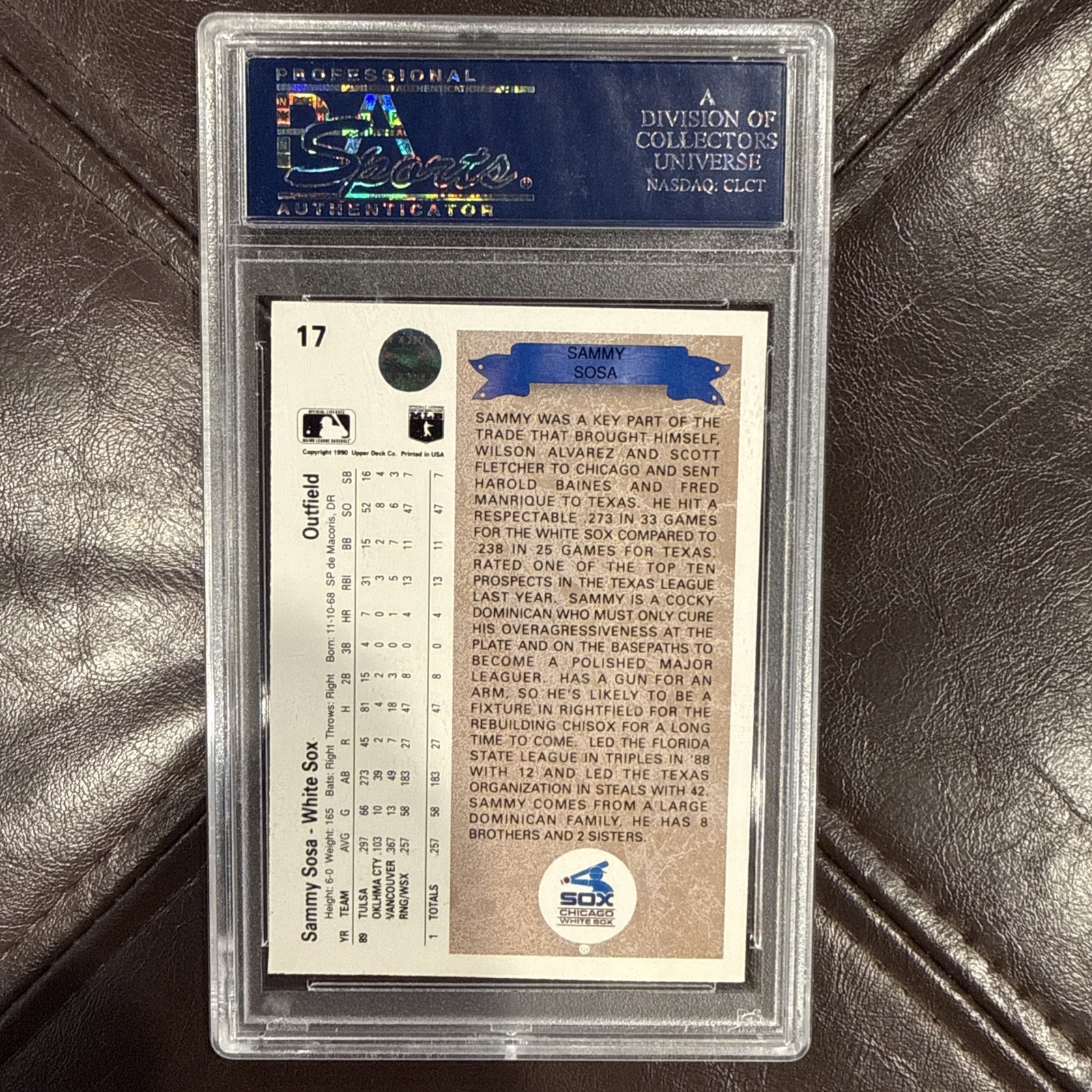 Lot of (7) 1990 Sammy Sosa PSA RC White Sox Cubs  view 16