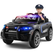 12V Kids Electric Ride On Police Car High/Low Speed,LED Lights,Music,Horn,Remote