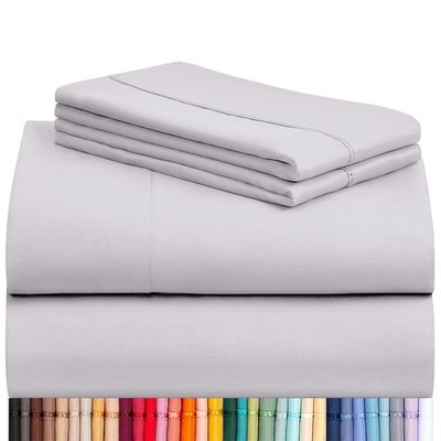 LuxClub 4 PC Sheet Set Bed Sheets Deep Pockets 16 Eco Friendly Wrinkle Free C...