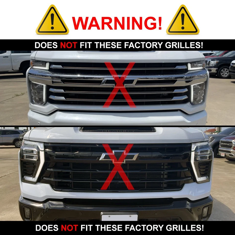 Tapicería de parrilla cromada PARA 2024-2026 Chevy Silverado 2500 3500 HD Foto 4 de 4