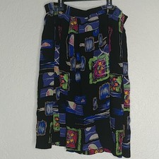 Sag Harbor Multicolored 90s Retro Print Skirt With Pockets Size XL CL 