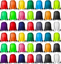 42 Pcs Drawstring Backpack Bags Sack Pack Cinch Tote Sport Storage Polyester Bag