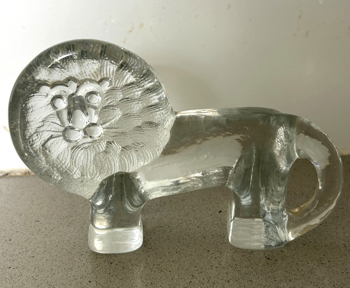Vintage KOSTA BODA Crystal ZOO Series LION Figurine-Bertil Vallien-NR