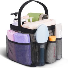 EUDELE Mesh Shower Caddy Portable for College 8.66 8.66 9.84 inch, All Black