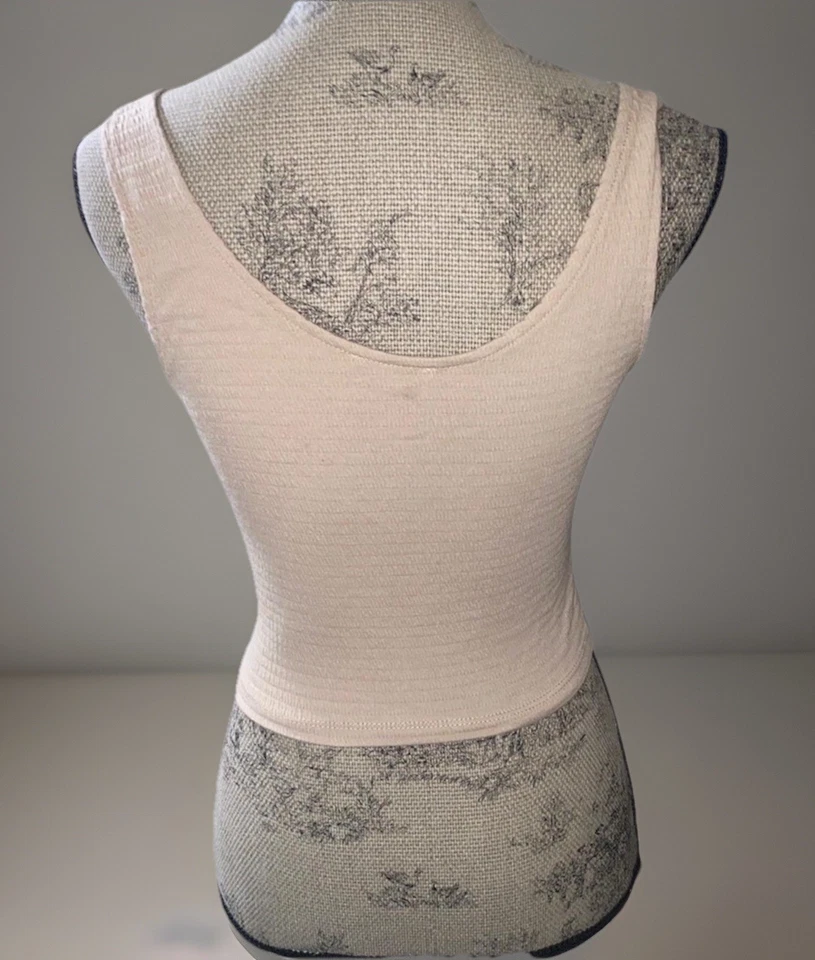 Camiseta sin mangas Timing para mujer mediana beige acanalada ceñida frontal elástica figura favorecedora Foto 2 de 4