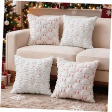 Easter Throw Pillow Covers 18x18 inch Set of 18" x 18" Pack of 4 White Easter