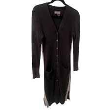 Michael Stars Ribbed Knit Long Sleeve Cardigan. Dark Grey. Womens Small.
