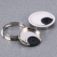 3 Pack Desk Cable Grommets Threading Hole Cover Brushed Texture 60mm Round