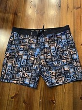 Salt Life Men  s SLX-QD Tiki Wave Black/Orange Swim Trunks Boardshorts NWT 42