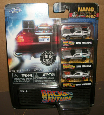 Jada Nano Hollywood Rides: 1.65'' Back to the Future Time Machine Set