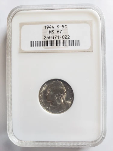 1944 S Silver Wartime Jefferson Nickel NGC Graded MS67 #250371-022
