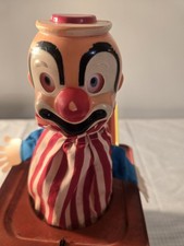 Vintage 1953 Matty Mattel Jack In The Box Wind Up Toy Clown Tin Litho WORKING