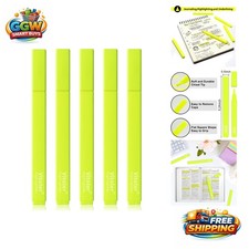Charming 5-Pack of Yellow Highlighters with Chisel Tips   Perfect for Study
