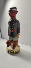 Jim Beam Fox confederate Soldier  Collectible Decanter - Distillery Advertising