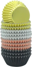 Metallic Foil Cupcake Liner Mini Paper Baking Cup Gold, Silver, Rose Gold and...