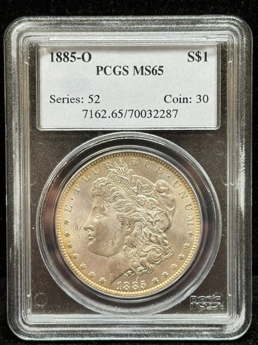 【本物保証】1885-O モルガンダラー 銀貨 PCGS MS65 未使用 PCGS Certified MS 65 Graded 1885 Year Morgan US Dollars (1878-1921