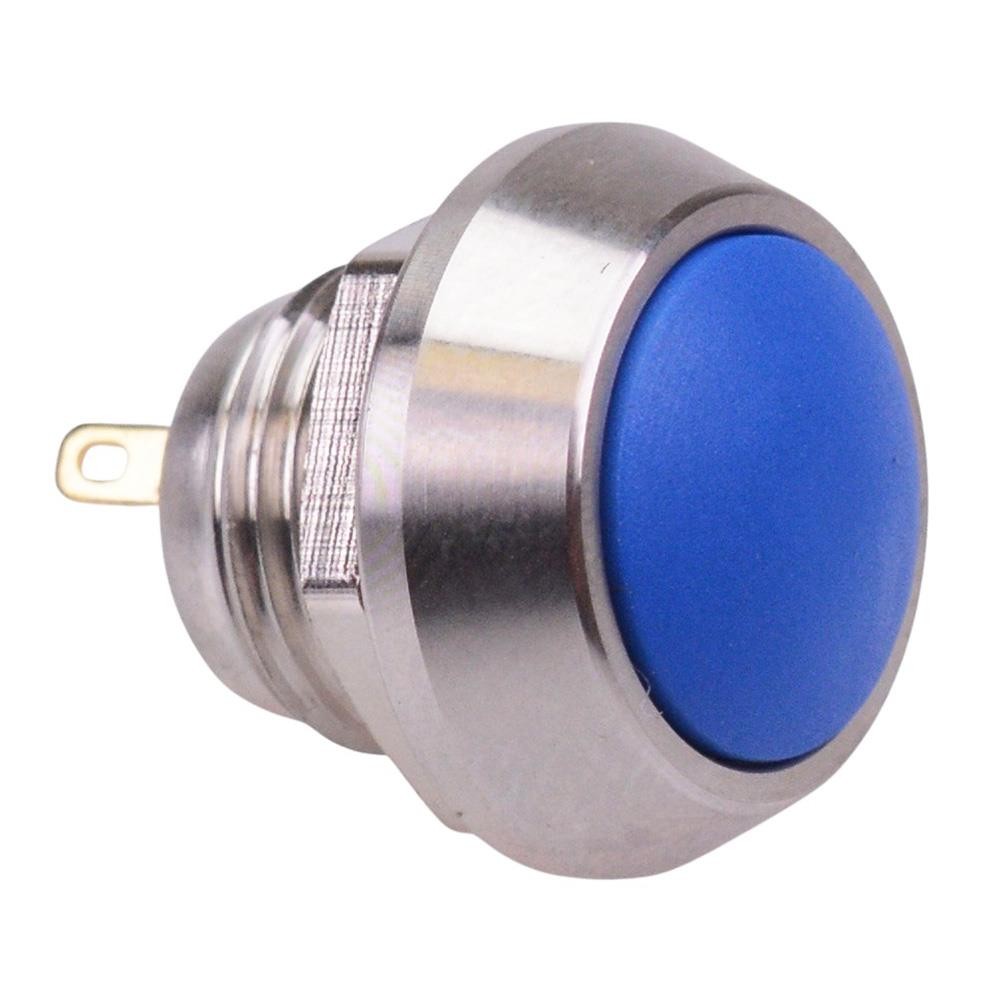 Blue Momentary Vandal Resistant Push Button Switch 2A SPST