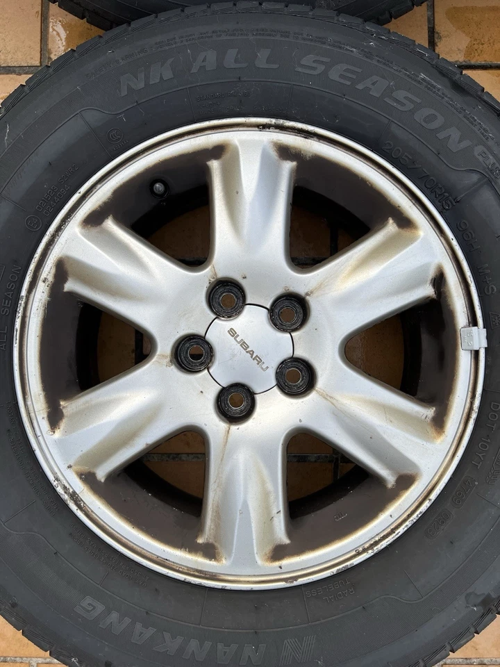 Originalsatz 15 Zoll Subaru Forester SG Silber Allwetterkompletträder+Ersatzrad - Bild 4 von 4