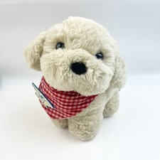 1985 Dakin Tan Dog Plush Puppy Red Bandana Stuffed Animal United Airlines Badge