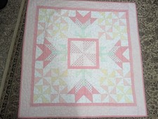 Handmade Pink Baby Quilt.