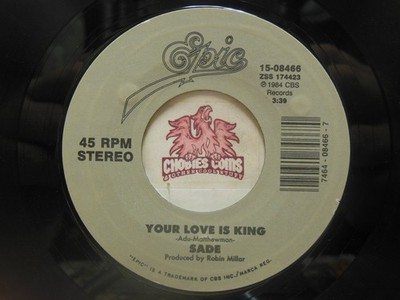 Sade   Your Love Is King / Cherry Pie, 45 RPM VG+ (29J)