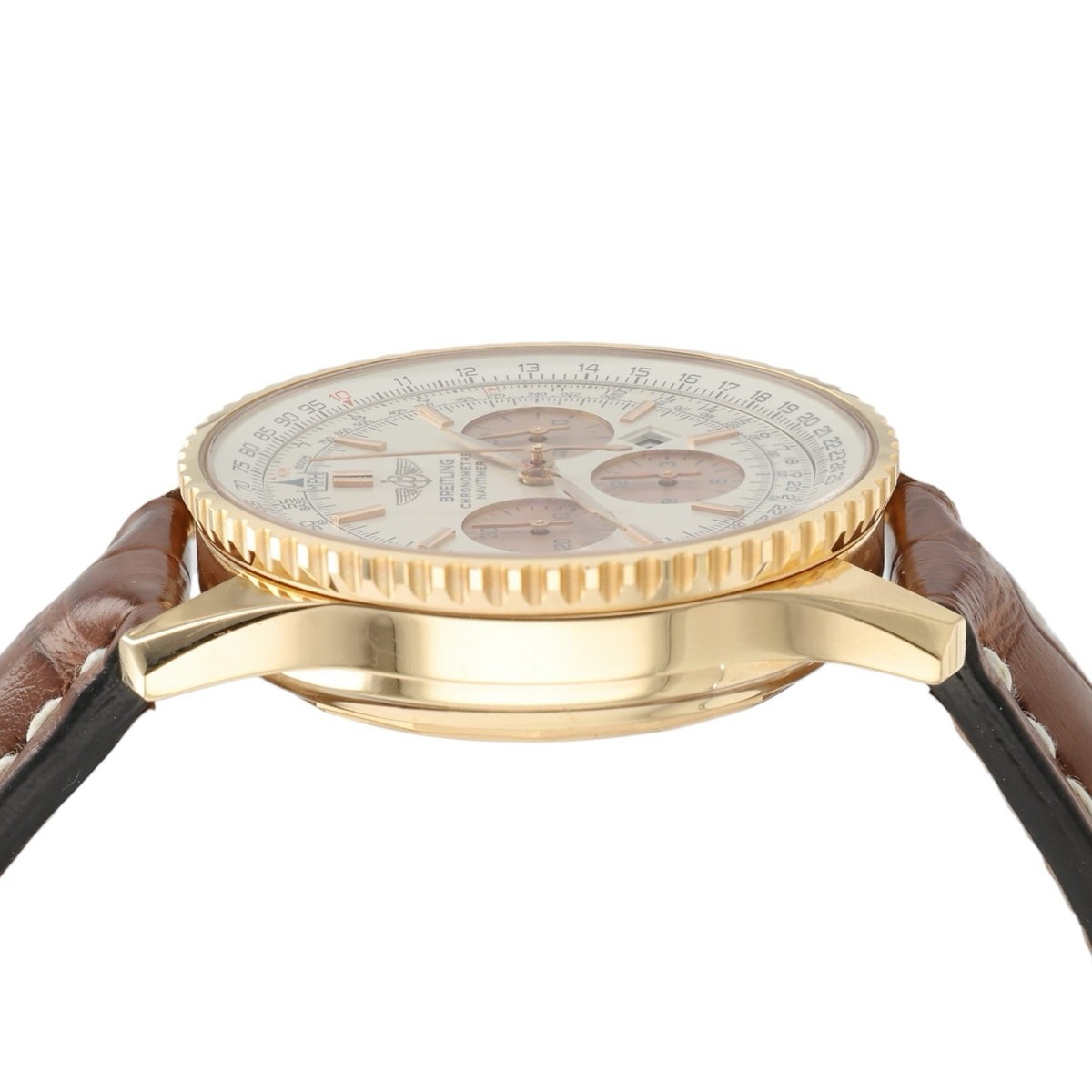 Breitling Navitimer Silver Dial 18k Rose Gold 38mm Automatic Men’s Watch R41380 View 6