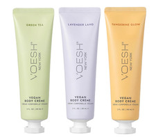 VOESH Vegan Body Creme Trio - Moisturizing Skincare Gift Set, Avocado Oil, Organ