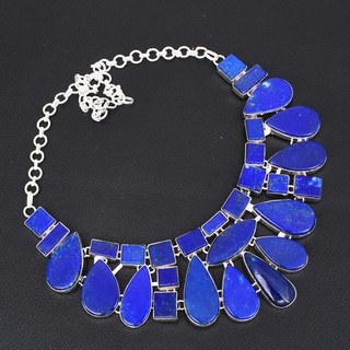 Lapis Lazuli Gemstone Handmade Big Necklace Jewelry For Women 116 Gms LBN 7756