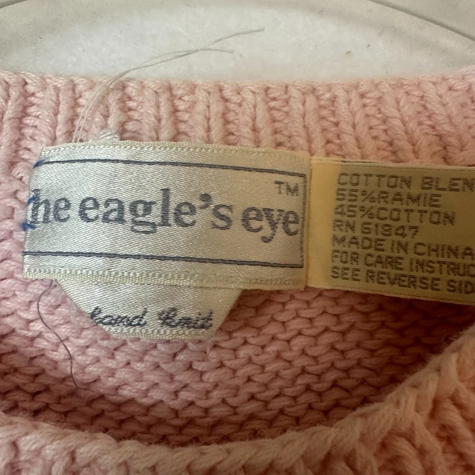 The Eagle's Eye sweater vest sz S hand knit home house flowers cottagecore pink - Image 4 of 4