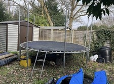 14 ft Round trampoline. No Net, Used But In Good Condition!