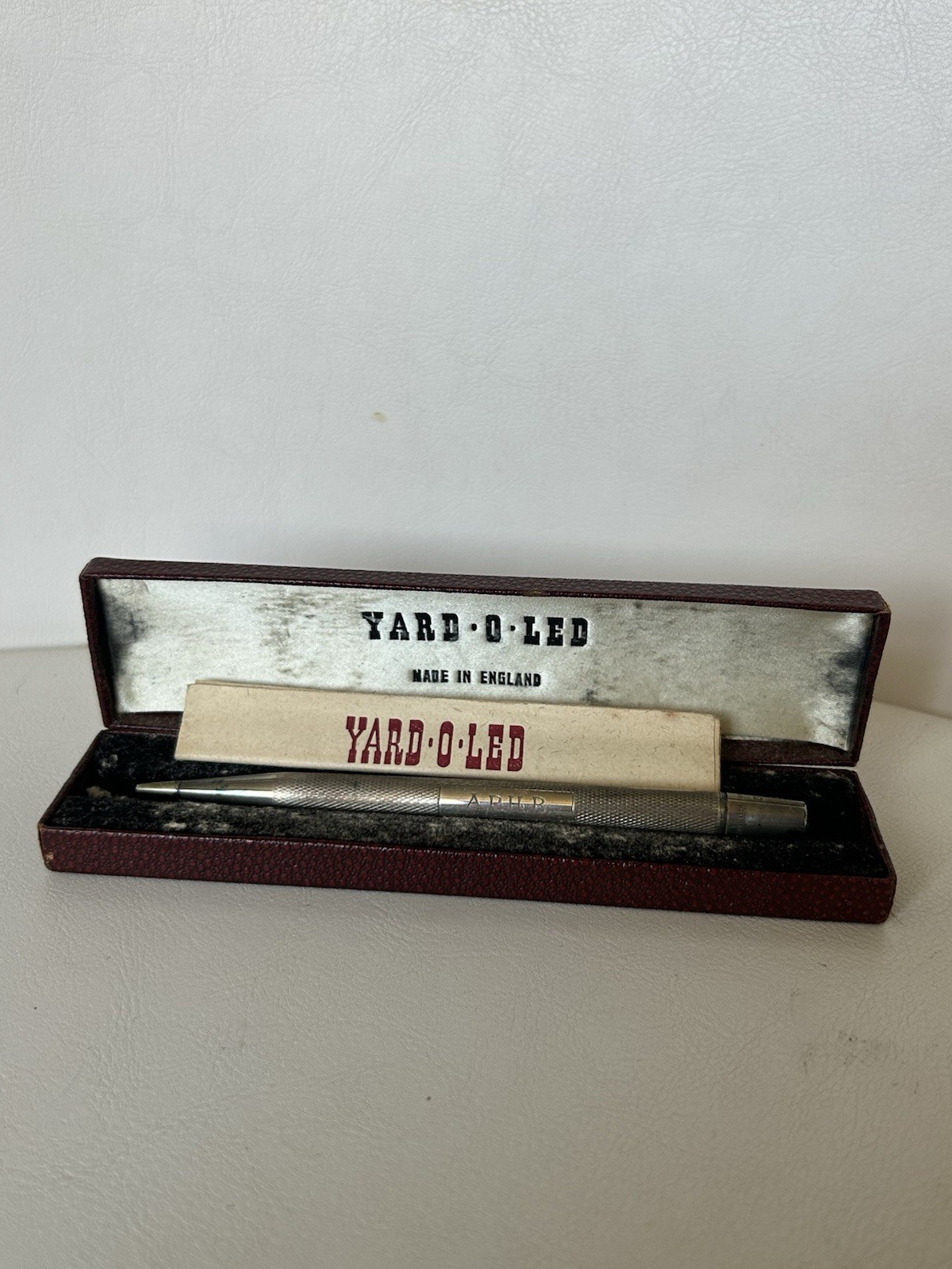 Vintage Yard-O-Led Sterling Silver Mechanical Pencil, Engraved, w/ Box – England