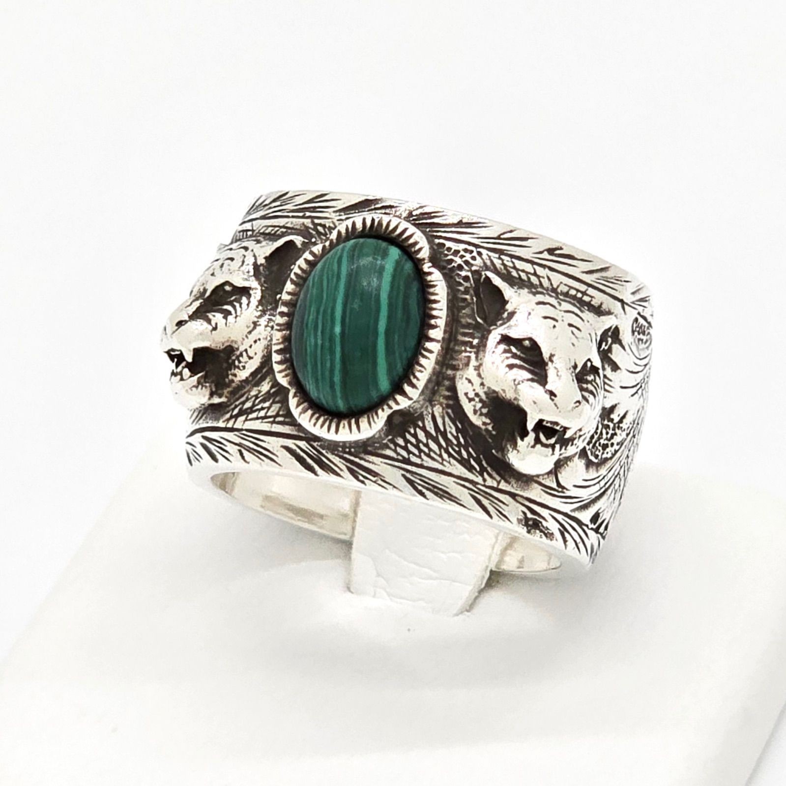 Auth GUCCI Ring Silver Interlocking G Cat Head Ma… - image 2